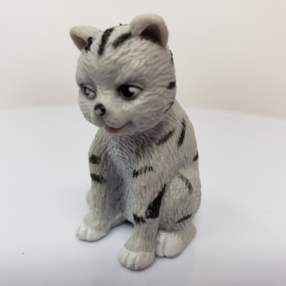 Kitty Kitten Cat Gray with Black Stripes Toy Figure - Picture 3 of 16